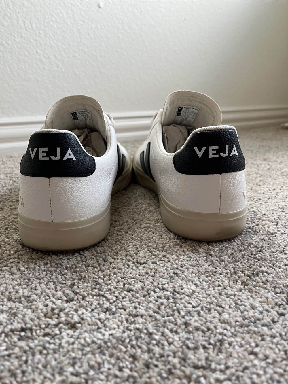 Veja White Sneakers with Black V - Triple Velcro Straps - Picture 8 of 8